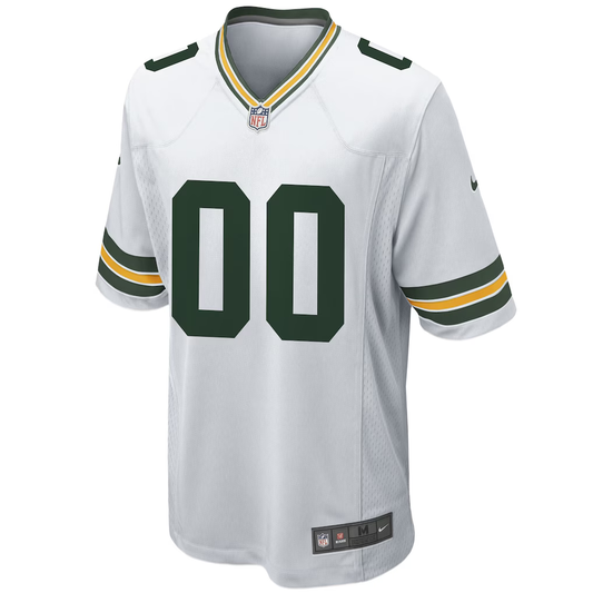 Custom Green Bay Packers White Game Jersey