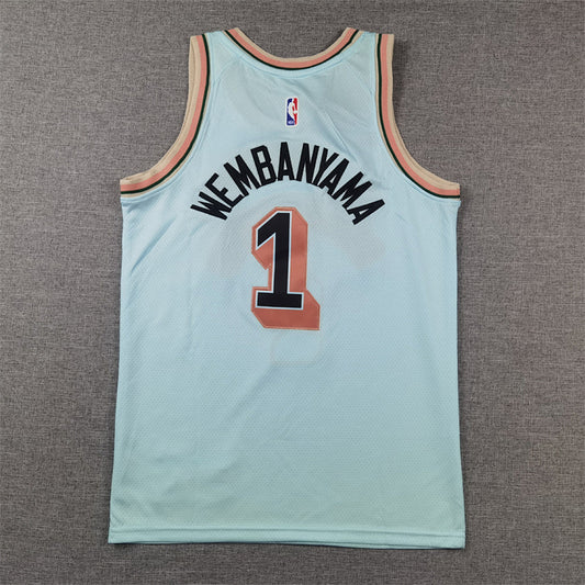 Youth Victor Wembanyama San Antonio Spurs #1 Embroidered Jersey