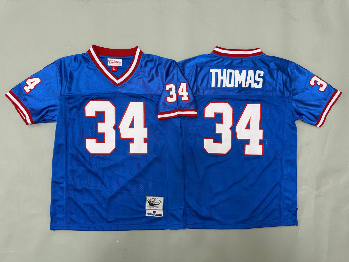 Youth Thurman Thomas Buffalo Bills #34 Blue Retro Embroidered Jersey