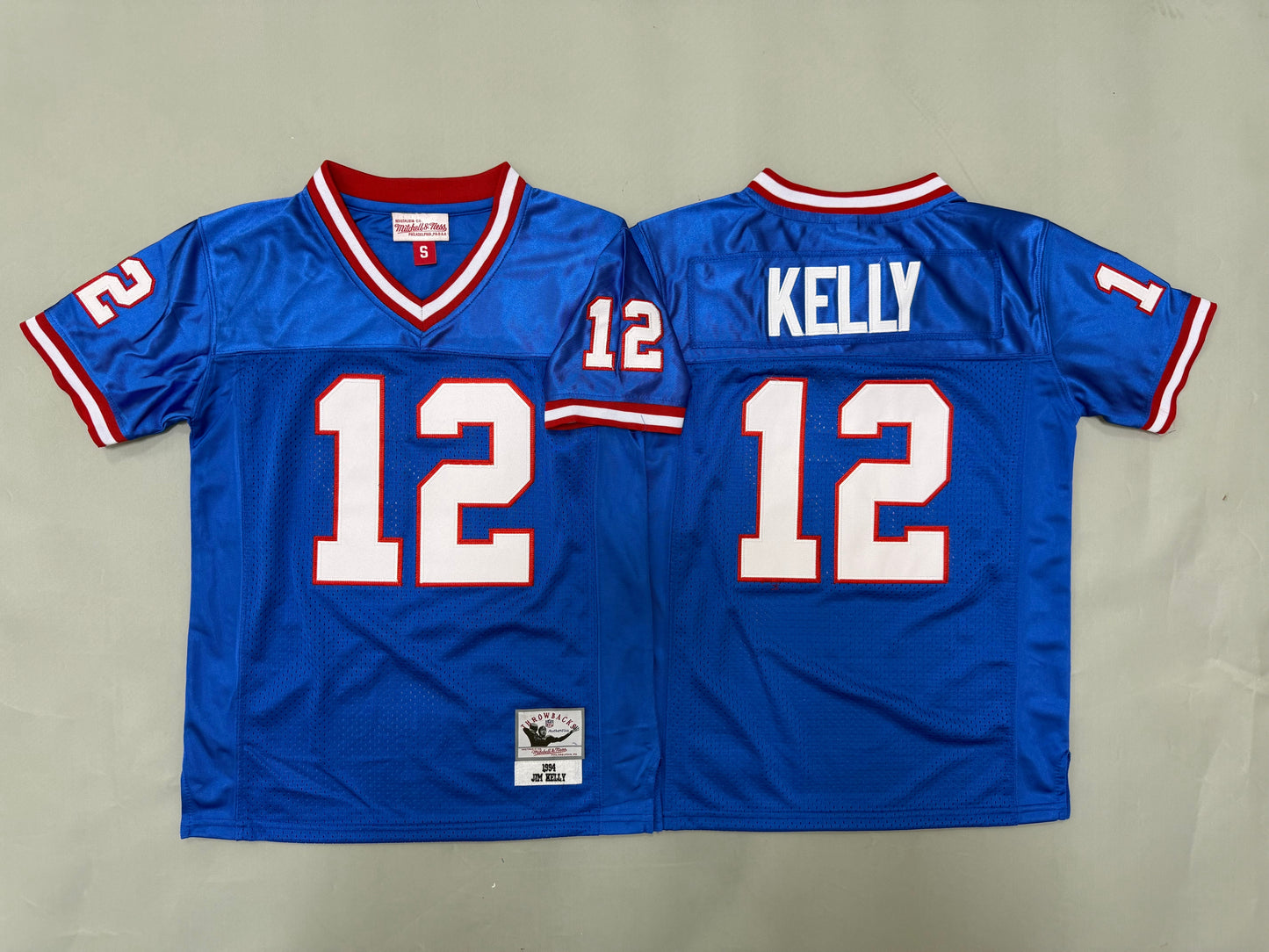 Youth Jim Kelly #12 Buffalo Bills Blue Vintage Throwback Jersey