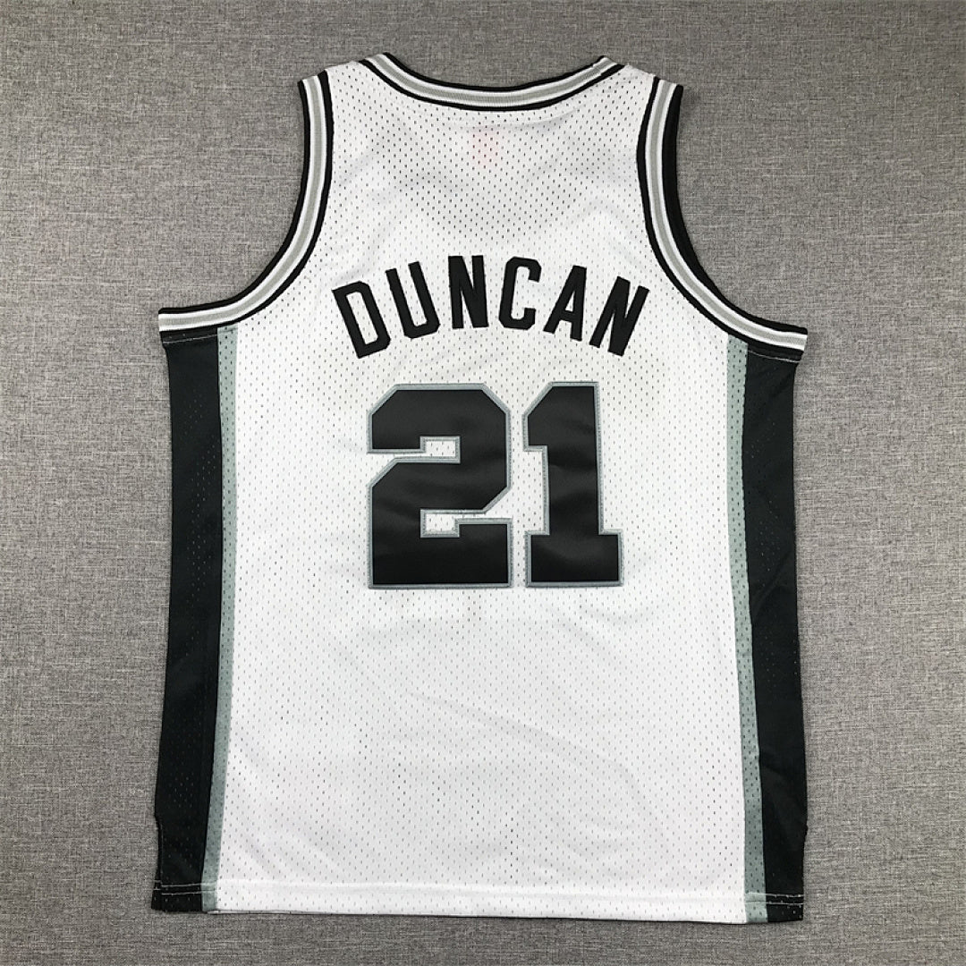 Youth Tim Duncan San Antonio Spurs #21 1998-99 Throwback Embroidered Jersey