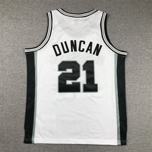 Youth Tim Duncan San Antonio Spurs #21 1998-99 Throwback Embroidered Jersey