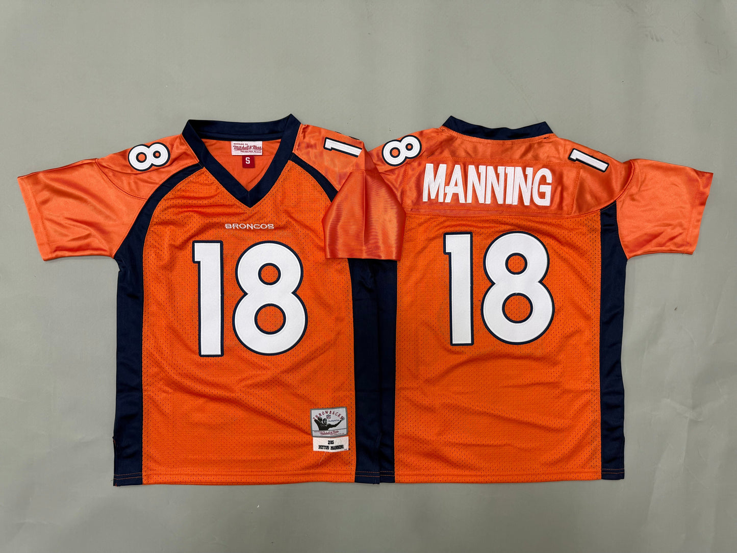 Youth Peyton Manning #18 Denver Broncos Orange Vintage Throwback Jersey