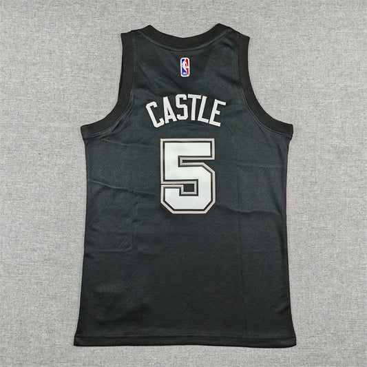Youth Stephon Castle San Antonio Spurs #5 Black City Edition Swingman Embroidered Jersey