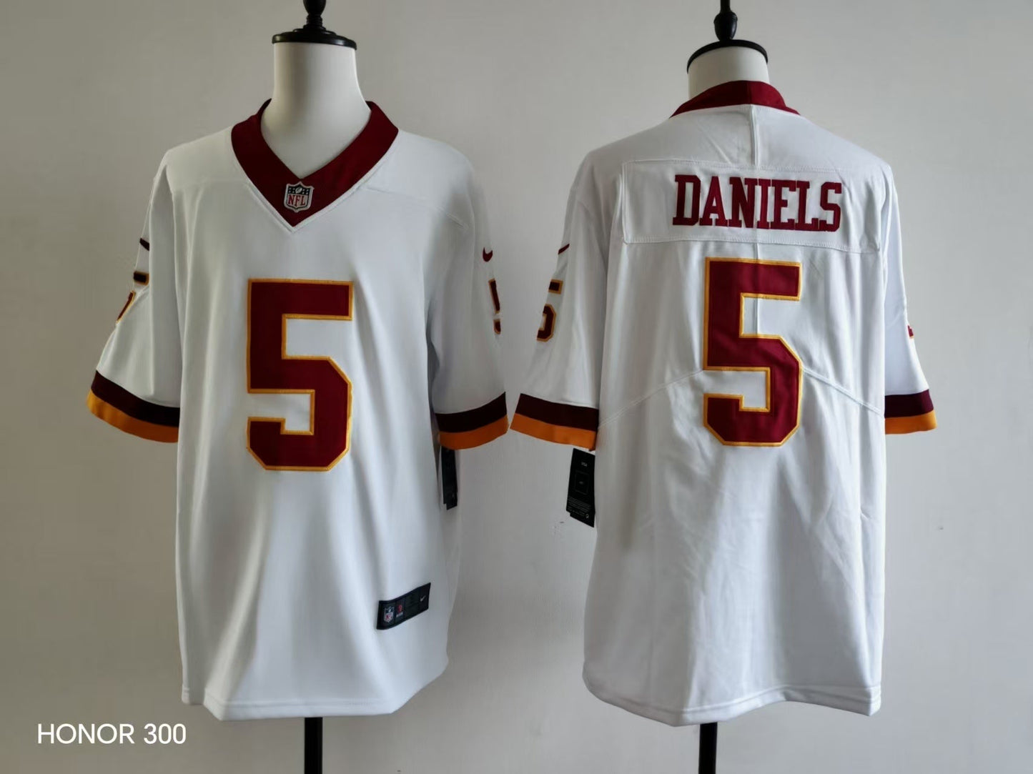 Washington Commanders Jayden Daniels #5 White Jersey