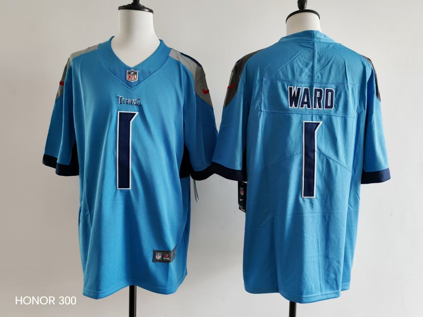 Tennessee Titans Cameron Ward #1 blue Jersey