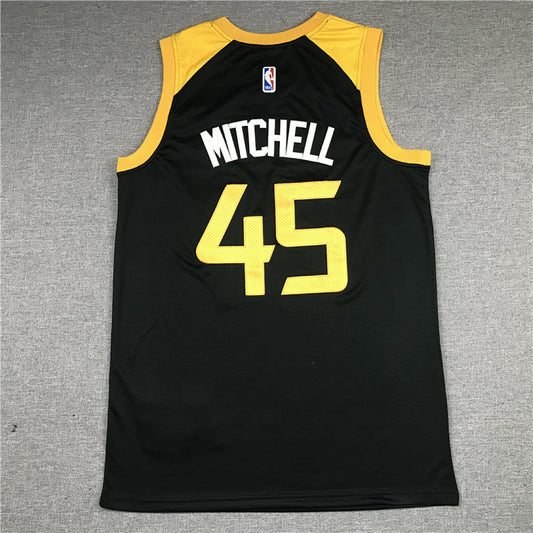 Utah Jazz Donovan Mitchell #45 Black City Edition Swingman Embroidered Jersey