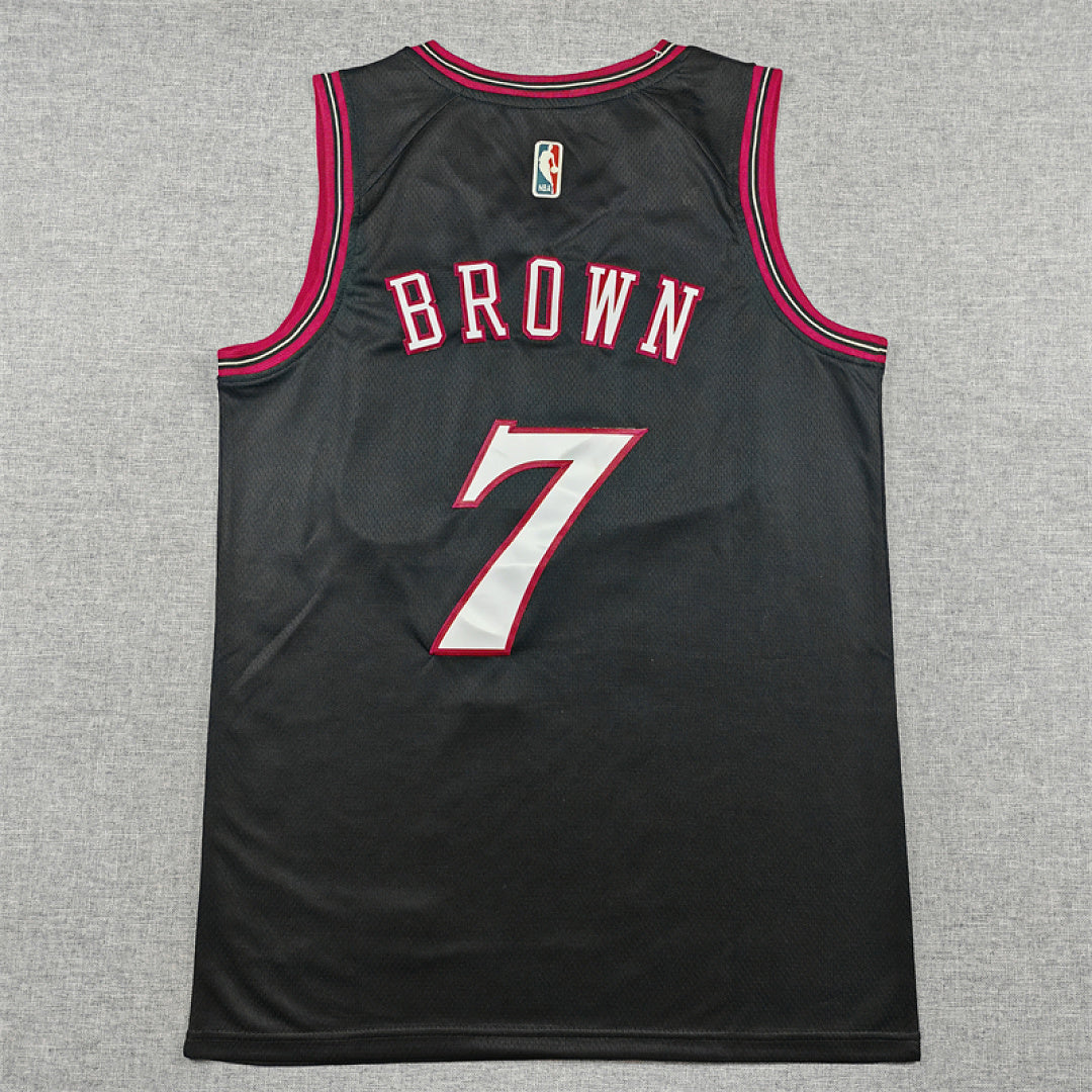 Philadelphia 76ers Jaylen Brown #7 Black Jersey – Embroidered