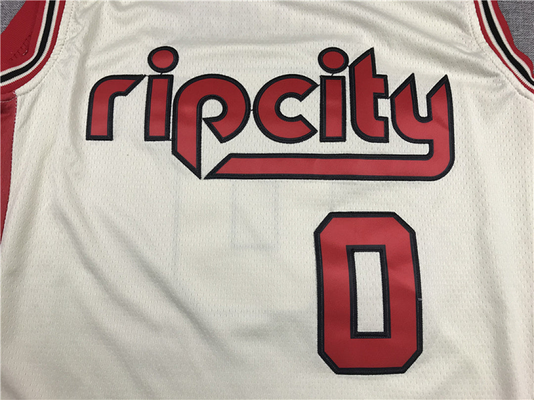Damian Lillard #0 Portland Trail Blazers Off-White City Edition Swingman Embroidered Jersey