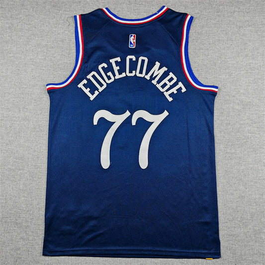 V. J. Edgecombe #77 Philadelphia 76ers Navy Blue City Edition Swingman Embroidered Jersey
