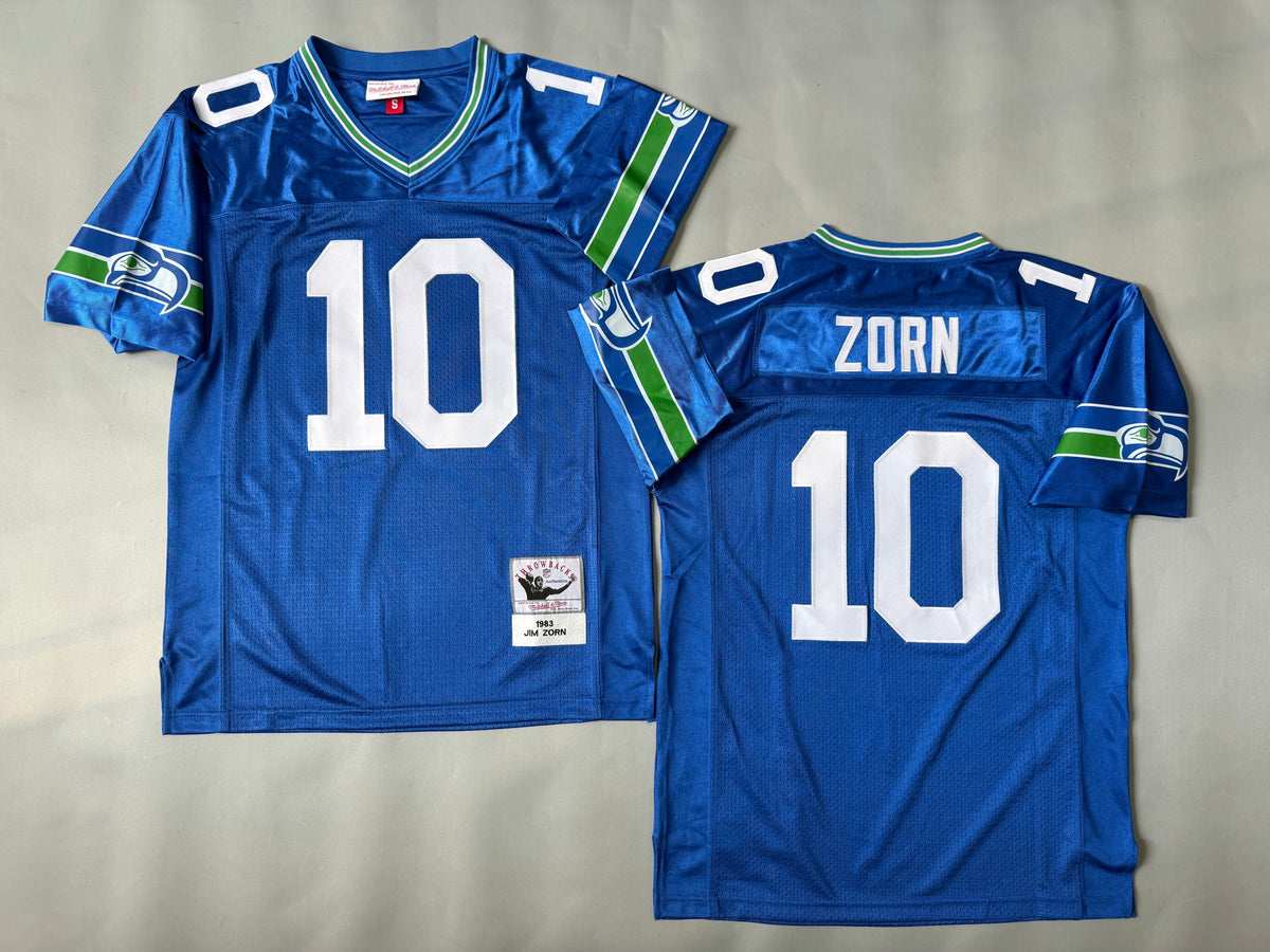 Mens Jim Zorn#10 Seattle Seahawks Vintage Throwback Jersey