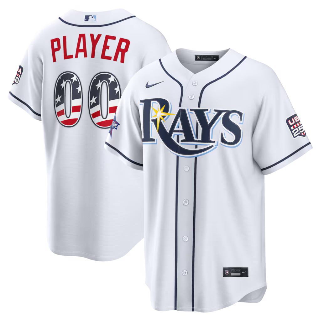 Custom Tampa Bay Rays 2026 All-Star Edition Stars & Stripes Stadium Jersey - White