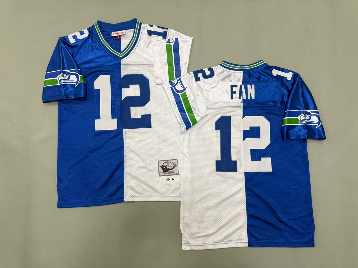 Mens Fan#12 Seattle Seahawks Vintage Throwback Jersey