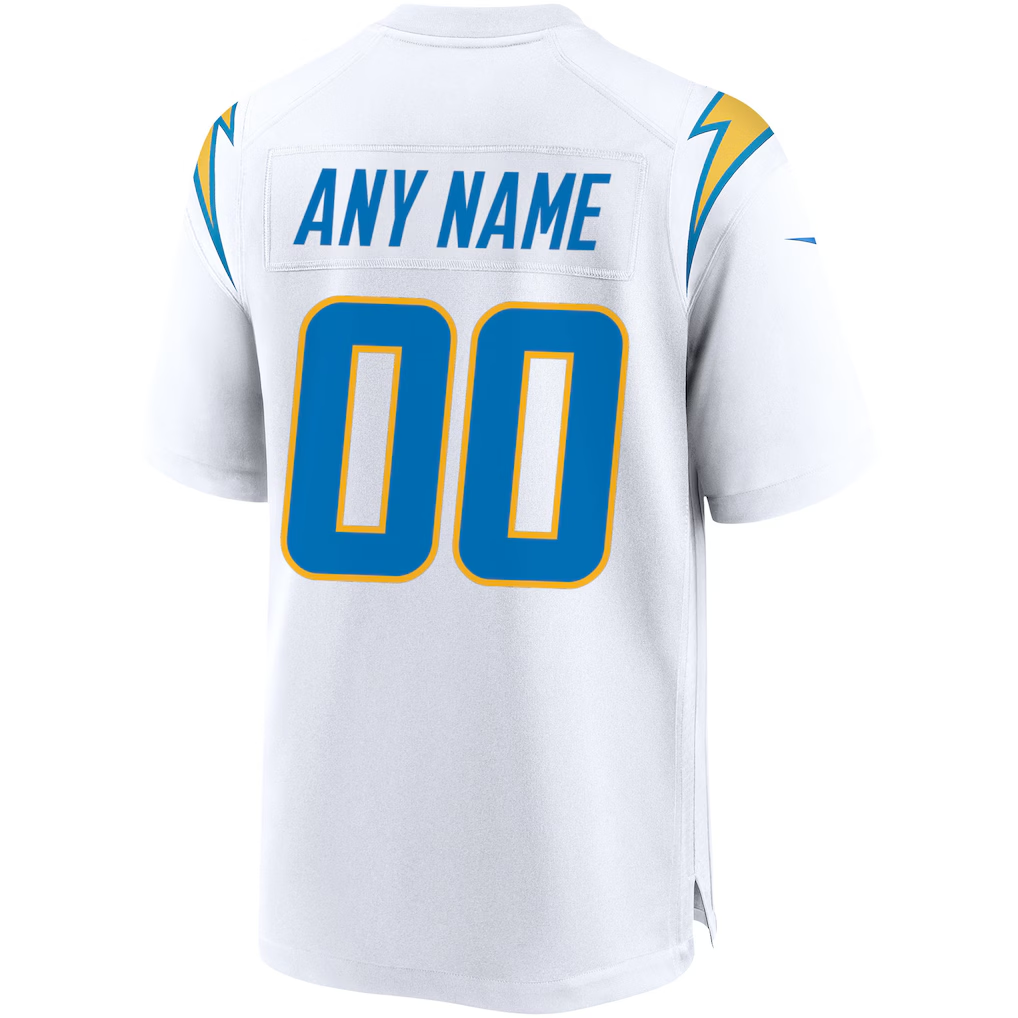 Custom Los Angeles Chargers White Game Jersey