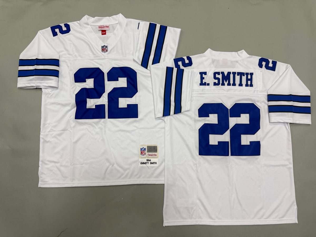 Mens Emmitt Smith#22 white Dallas Cowboys Vintage Throwback Jersey