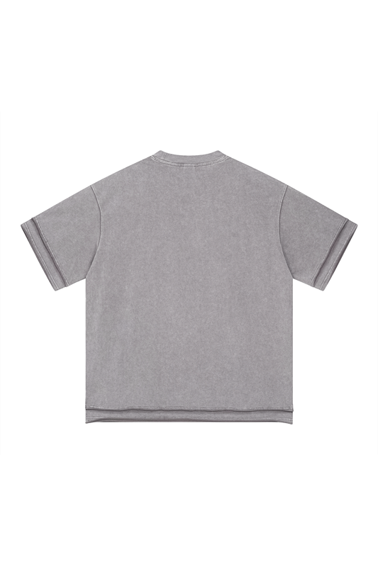 275GSM Patchwork Distressed Washed Tee