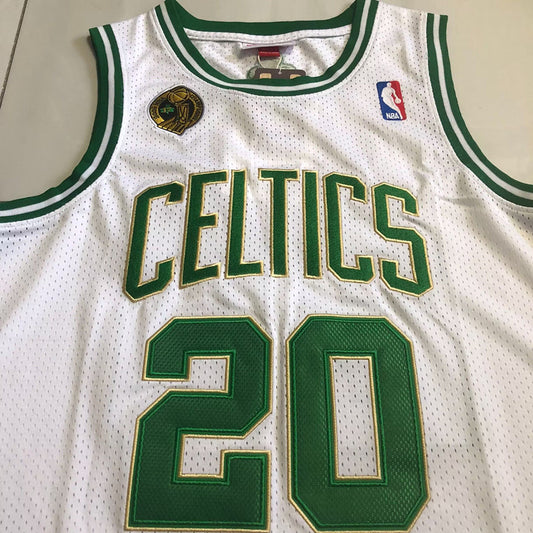 Boston Celtics Ray Allen #20 White Throwback Jersey - Dense Embroidery