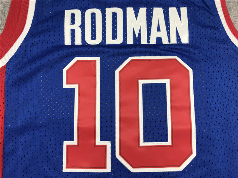 Detroit Pistons Dennis Rodman #10 1988/89 Throwback ! Embroidered