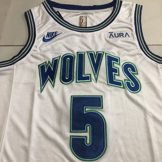 Minnesota Timberwolves Anthony Edwards #5 Throwback Jersey - Dense Embroidery
