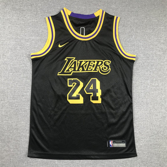 Youth Kobe Bryant Los Angeles Lakers #24 City Edition Black Mamba Embroidered Jersey