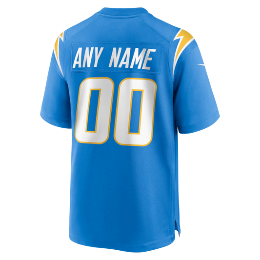 Custom Los Angeles Chargers Blue Game Jersey