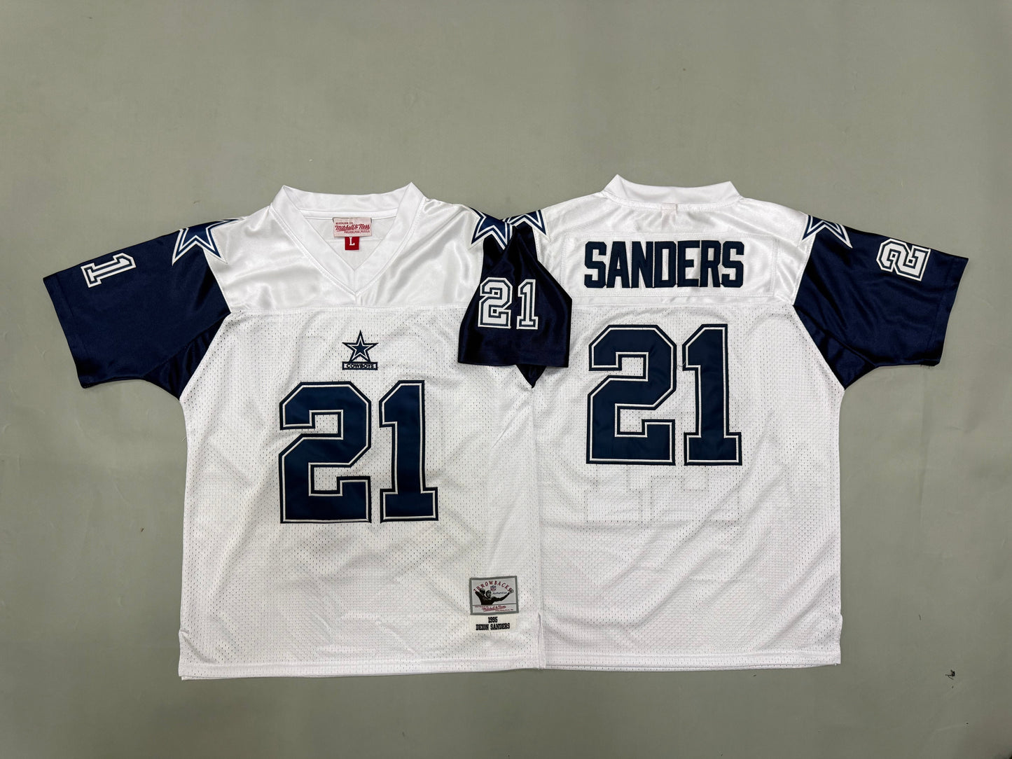 Youth Deion Sanders #21 Dallas Cowboys White Vintage Throwback Jersey