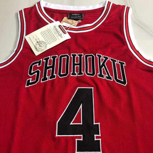Slam Dunk Shohoku #4 red Throwback Jersey - Dense Embroidery