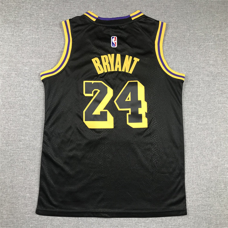 Youth Kobe Bryant Los Angeles Lakers #24 City Edition Black Mamba Embroidered Jersey