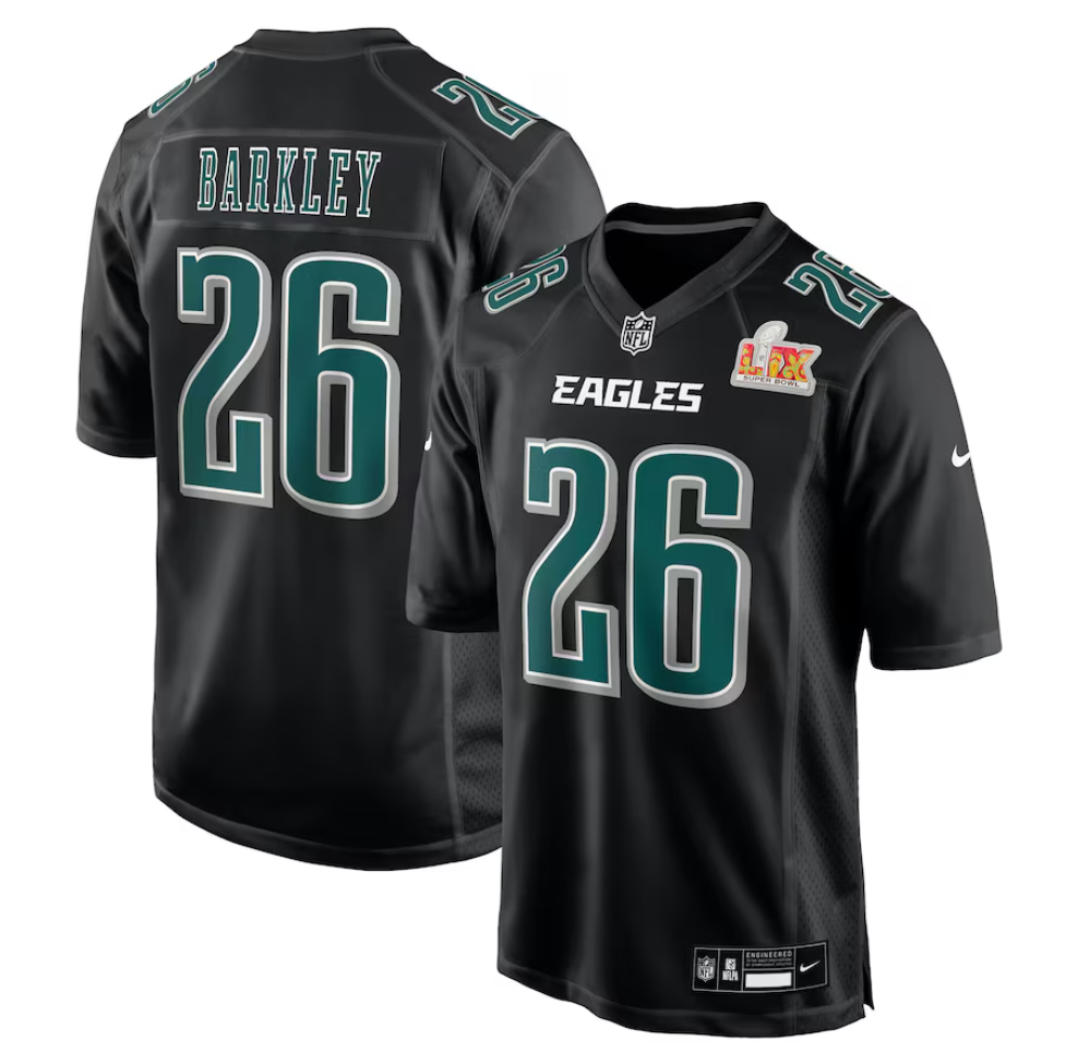 Saquon Barkley #26 Philadelphia Eagles Super Bowl LIX Black Jersey