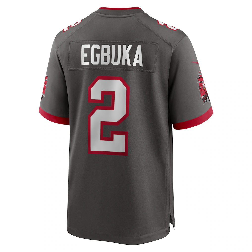 Men's Emeka Egbuka Pewter Tampa Bay Buccaneers Alternate Game Player Jersey