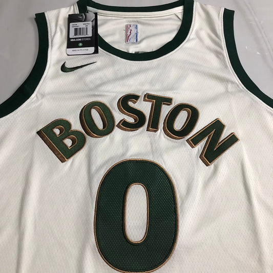 Boston Celtics Jayson Tatum #0 Throwback Jersey - Dense Embroidery
