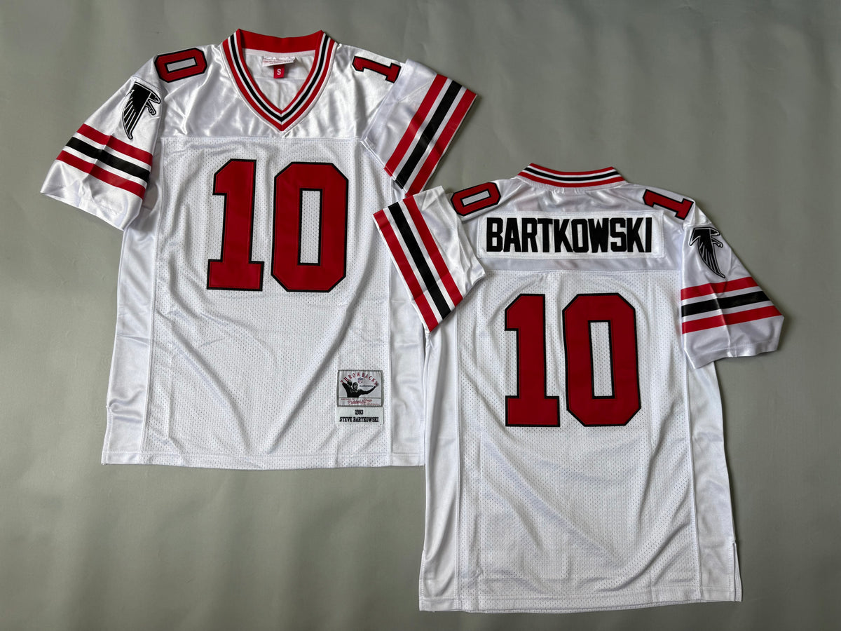 Mens Steve Bartkowski #10 Atlanta Falcons White Vintage Throwback Jersey