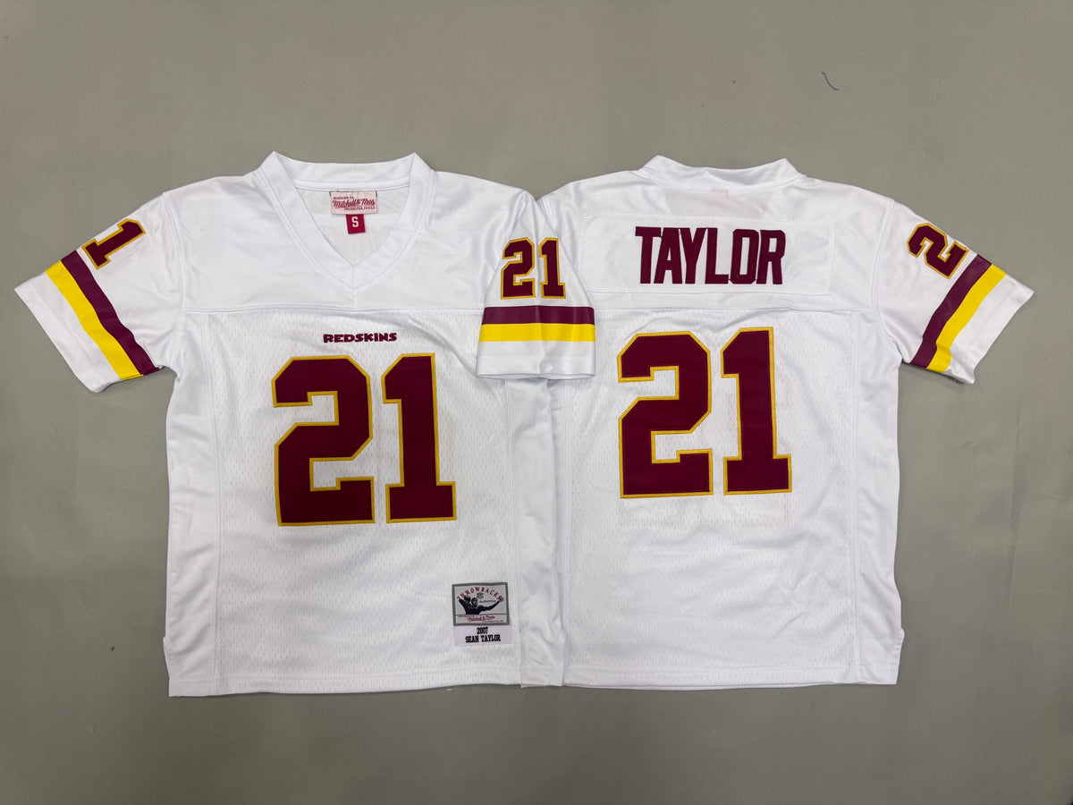Youth Sean Taylor #21 White Washington Redskins 2007 Vintage Throwback Jersey