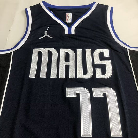 Dallas Mavericks Luka Dončić #77 Dark blue Throwback Jersey - Dense Embroidery