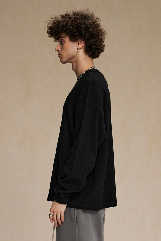 330GSM Waffle Material Long Sleeve Crew