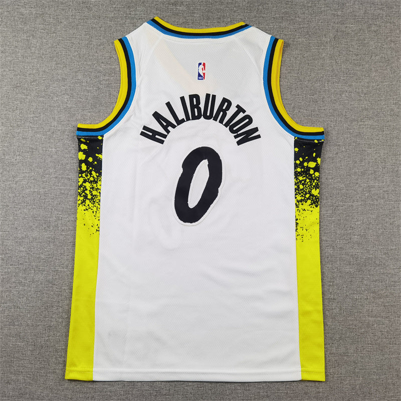 Youth Tyrese Haliburton Indiana Pacers #0 City Edition Embroidered Jersey