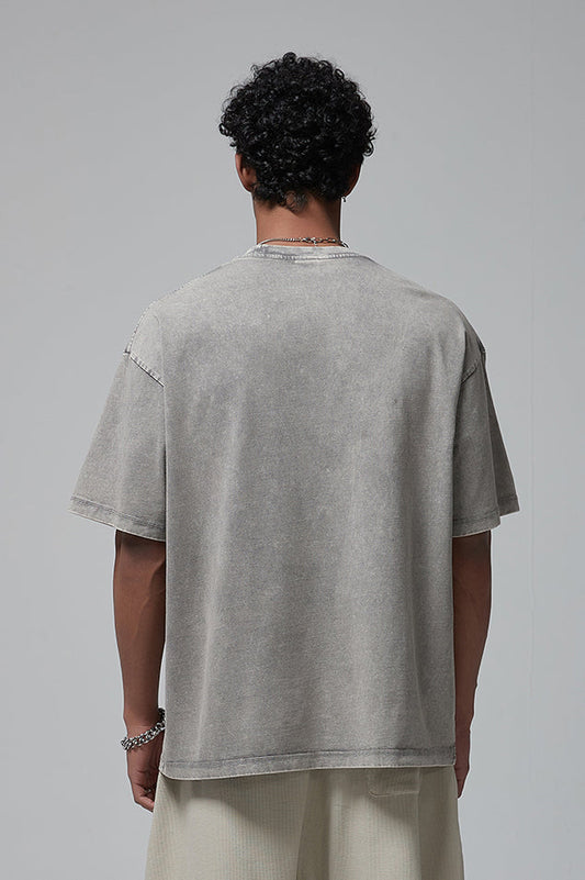 275GSM Double Stitch Sleeve Hem Washed Tee