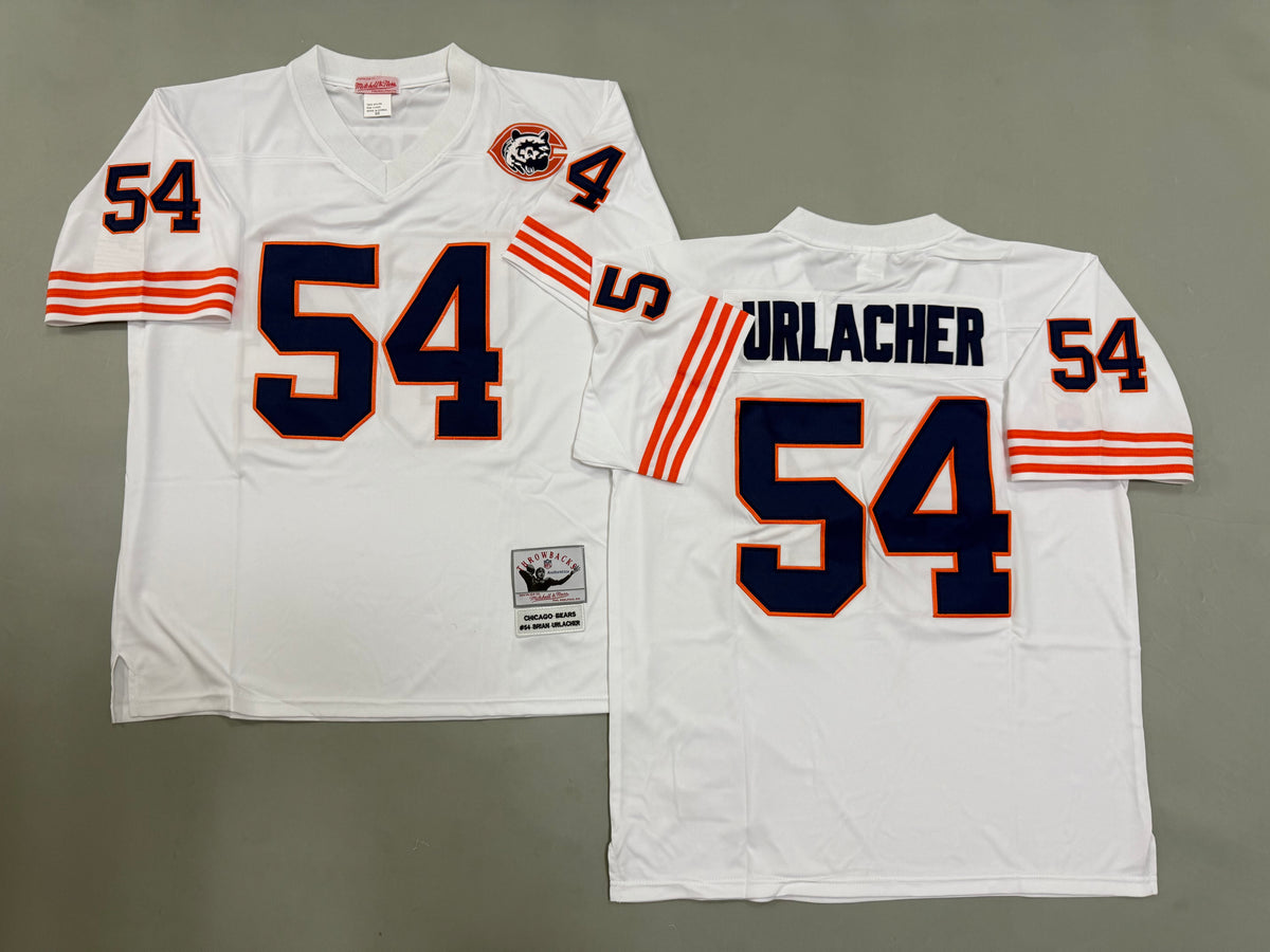 Mens Brian Urlacher #54 Chicago Bears White Vintage Throwback Jersey