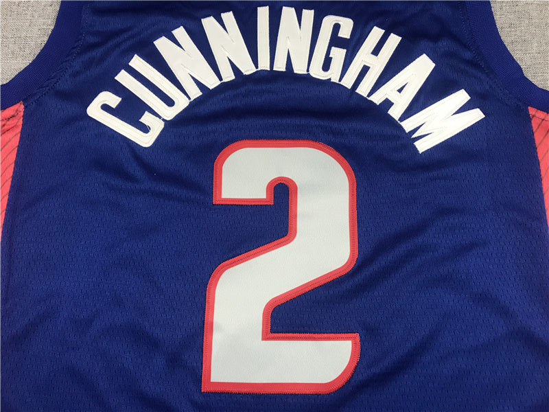 Detroit Pistons Cade Cunningham #2 City Edition Swingman Jersey ! Embroidered