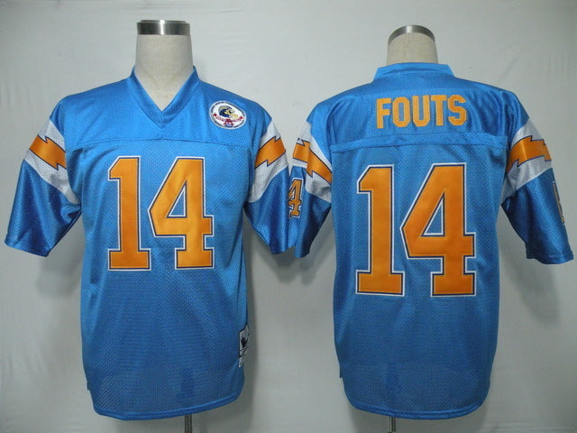 Los Angeles Chargers Blue Vintage #14 FOUTS Jersey