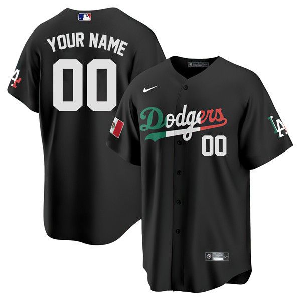 Custom Los Angeles Dodgers Mexico Jersey - Black