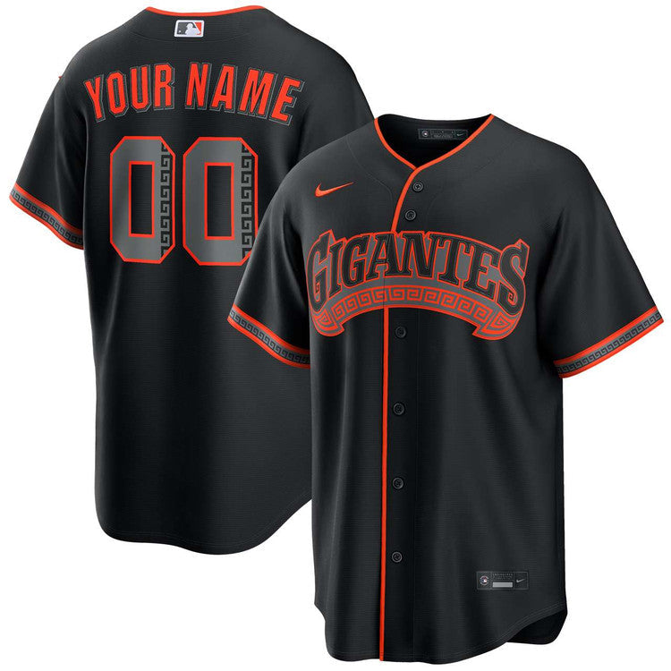 Custom San Francisco Giants Alternate Gigantes Jersey - Black
