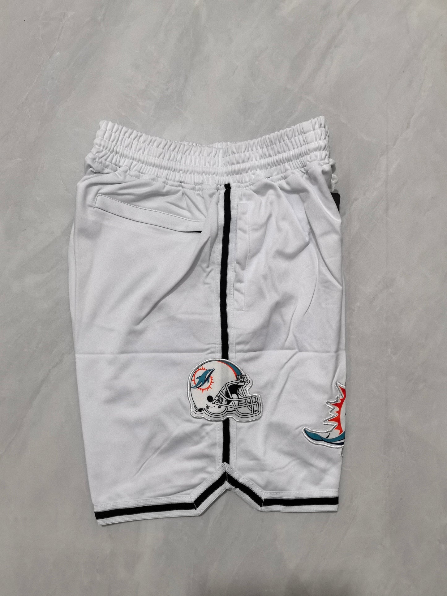 Miami Dolphins White Pocket Shorts