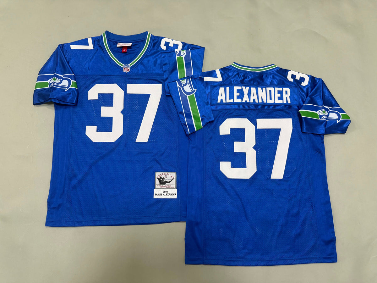 Mens Shaun Alexander#37 Seattle Seahawks Vintage Throwback Jersey