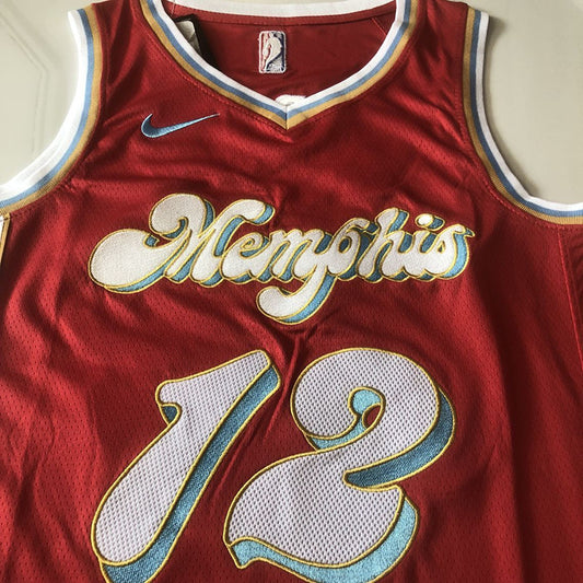 Memphis Grizzlies Ja Morant #12 Throwback Jersey - Dense Embroidery