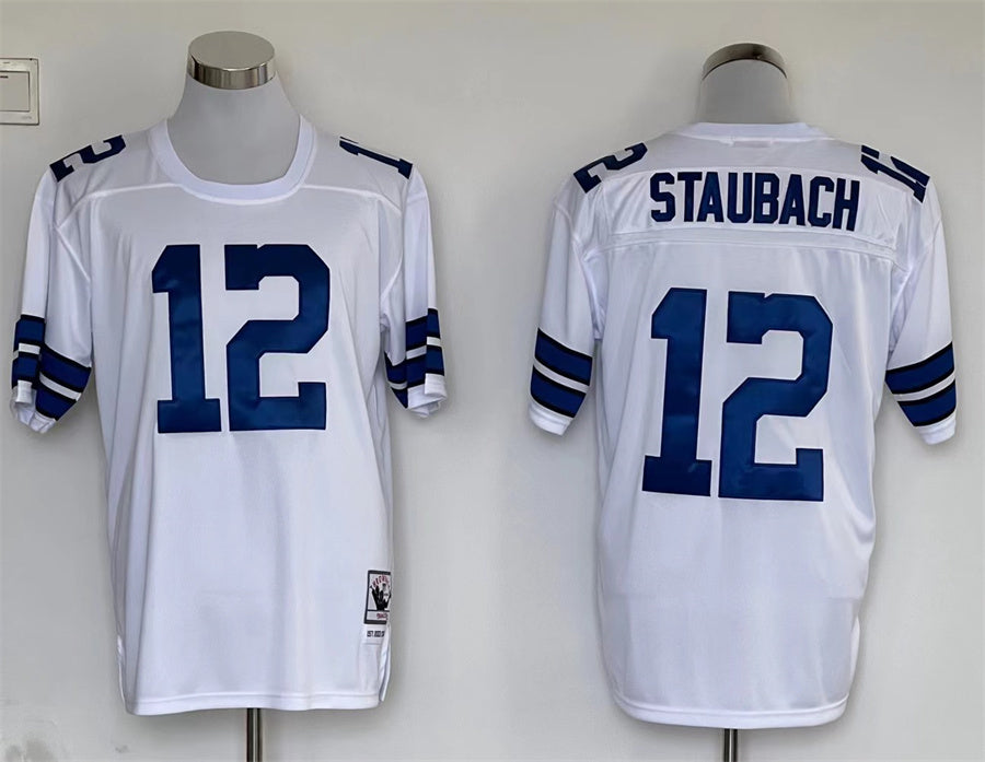 Dallas Cowboys White Vintage #12 STAUBACH Jersey