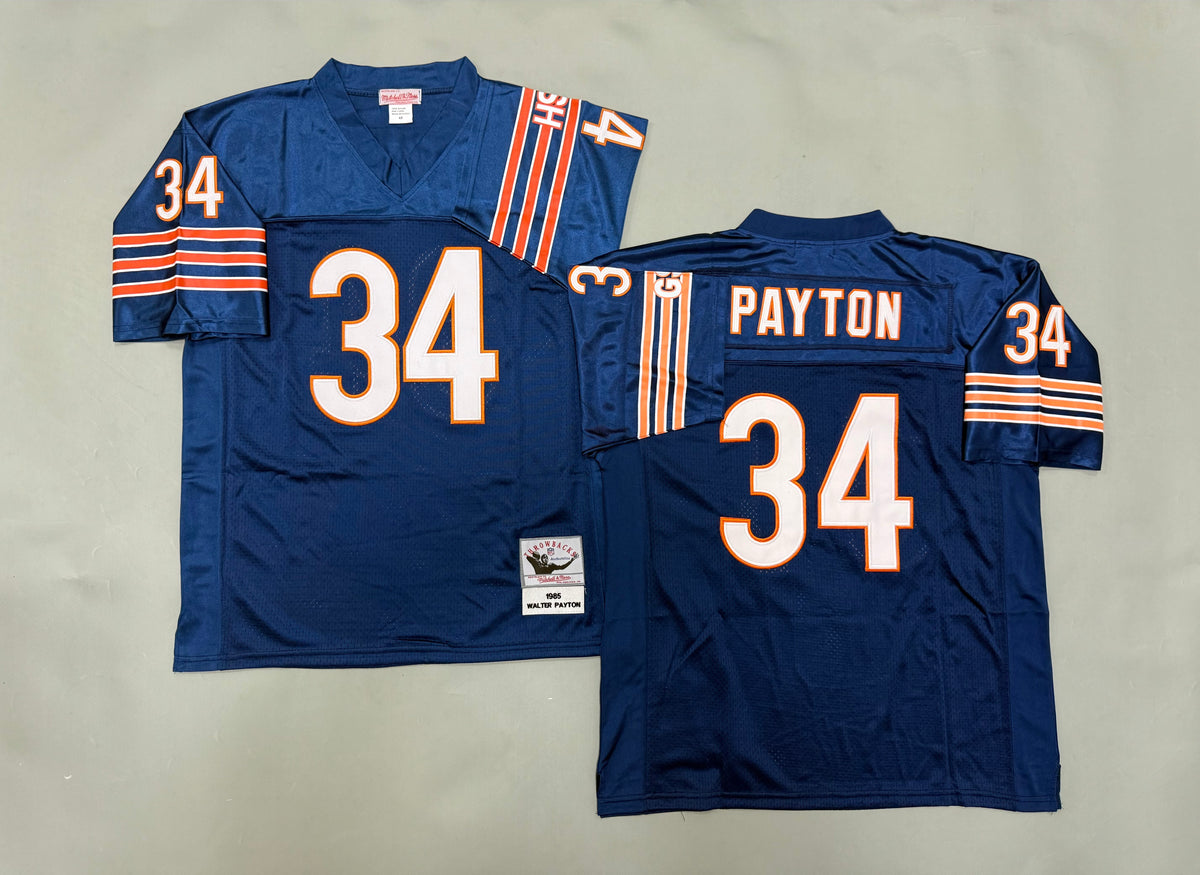 Mens Walter Payton #34 Chicago Bears Blue 1985 Vintage Throwback Jersey