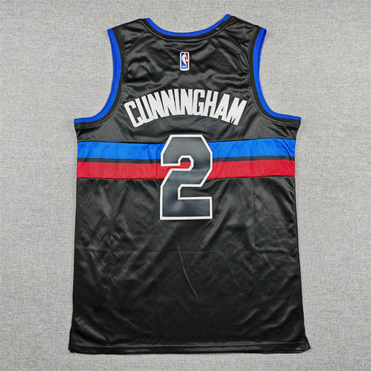 Detroit Pistons Cade Cunningham #2 City Edition Swingman Jersey ! Embroidered