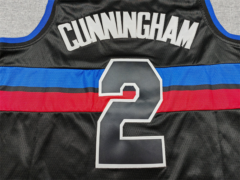 Detroit Pistons Cade Cunningham #2 City Edition Swingman Jersey ! Embroidered