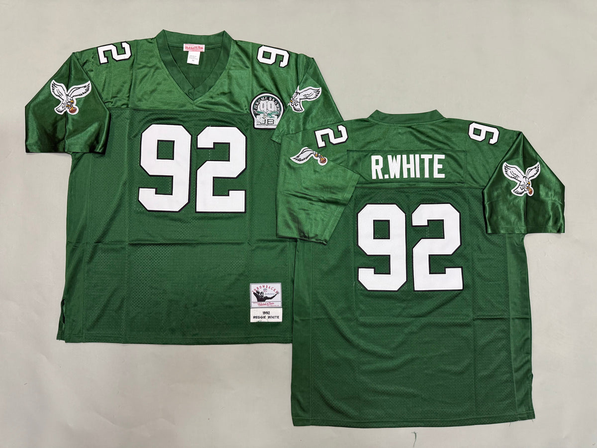 Mens Reggie White#92 Philadelphia Eagles Vintage Throwback Jersey